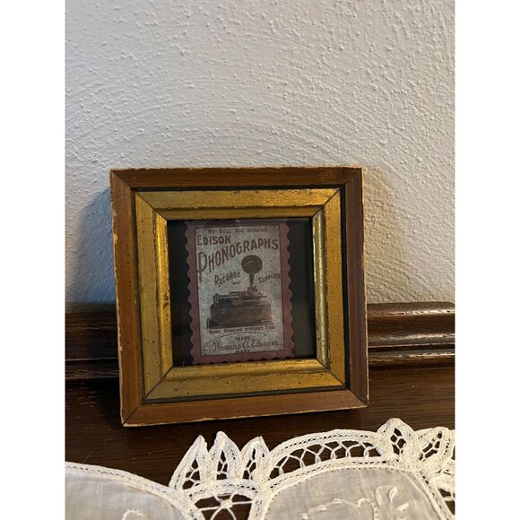 Vintage Frame Repurposed with Phonograph Picture - Picture 1 of 3